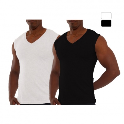 Baronil Camiseta sin mangas para Hombre Cuello V Colores (Paquete de 2) -  ShopMundo